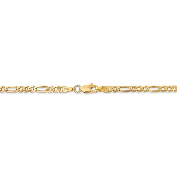 3mm, 14k Yellow Gold, Flat Figaro Chain Necklace, 20 Inch - Picture 4 of 8